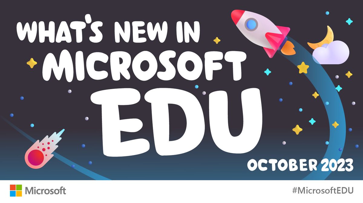 "What's New in #MicrosoftEDU" - October 2023 webinar 🚀 Hosted by our PM team (including me!) Agenda includes:

✅ #MicrosoftTeams EDU 
✅ Microsoft 365 
✅ Q&amp;A

📅 OPT1: Thu Oct 5th, 8am PST
📅 OPT2: Thu Oct 5th, 4pm PST

Register 🔗 techcommunity.microsoft.com/t5/education-b…

#edtech #MIEExpert