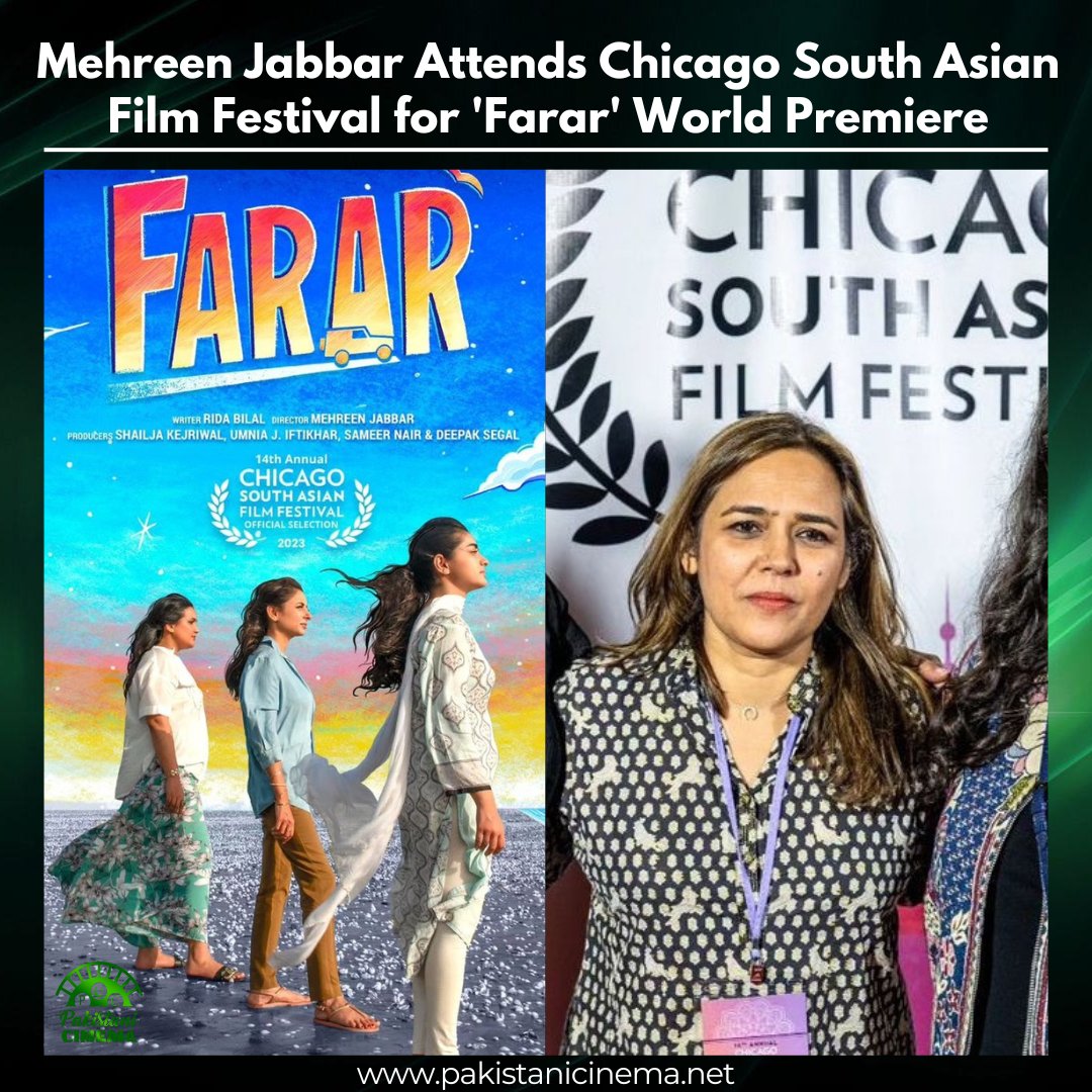 #MehreenJabbar attends 14th Annual #ChicagoSouthAsianFilmFestival where she represented her project '#Farar', a series produced in collaboration of #Zindagi and #ApplauseEntertainment, on its world premiere. The series stars #SarwatGilani, #MahaHasan and #MariamSaleem