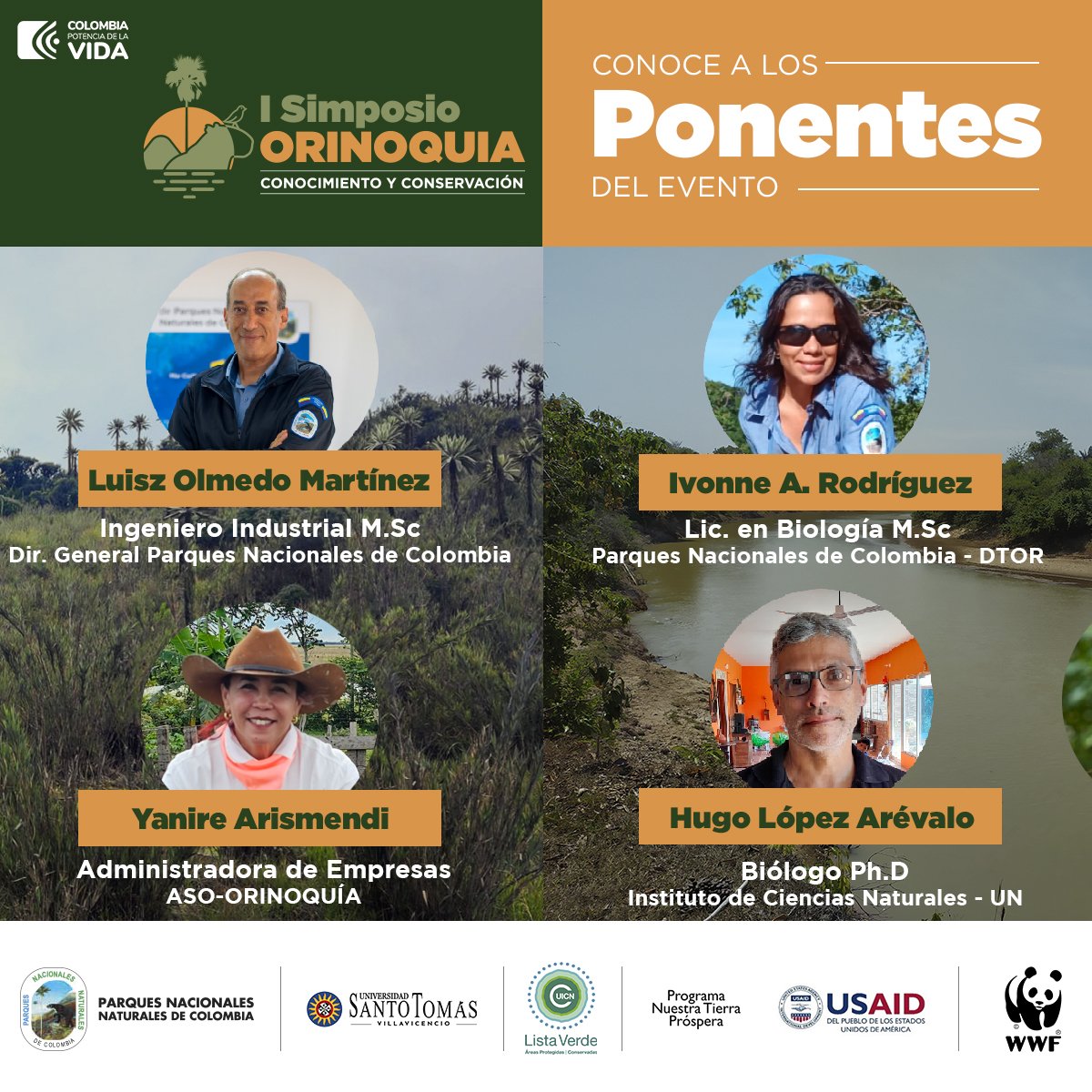 #Inscríbete sin costo al 'I Simposio Orinoquía, conocimiento y conservación' que se llevará a cabo el 12 y 13 de octubre en Villavicencio. 🏞

Conoce a algunos de los expositores, entre ellos, a nuestro director <a href="/luiszolmedo/">Luisz Olmedo Martinez Zamora</a> 👇🏾
parquesnacionales.gov.co/sala-prensa/bo…