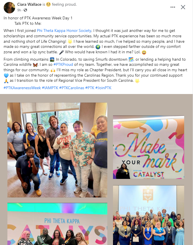 PHITHETAKAPPA's tweet photo. #PTKAwarenessWeek: Talk PTK to Me Monday was a success, here are some of our favorite posts 👇 https://t.co/7JKUmicGV1