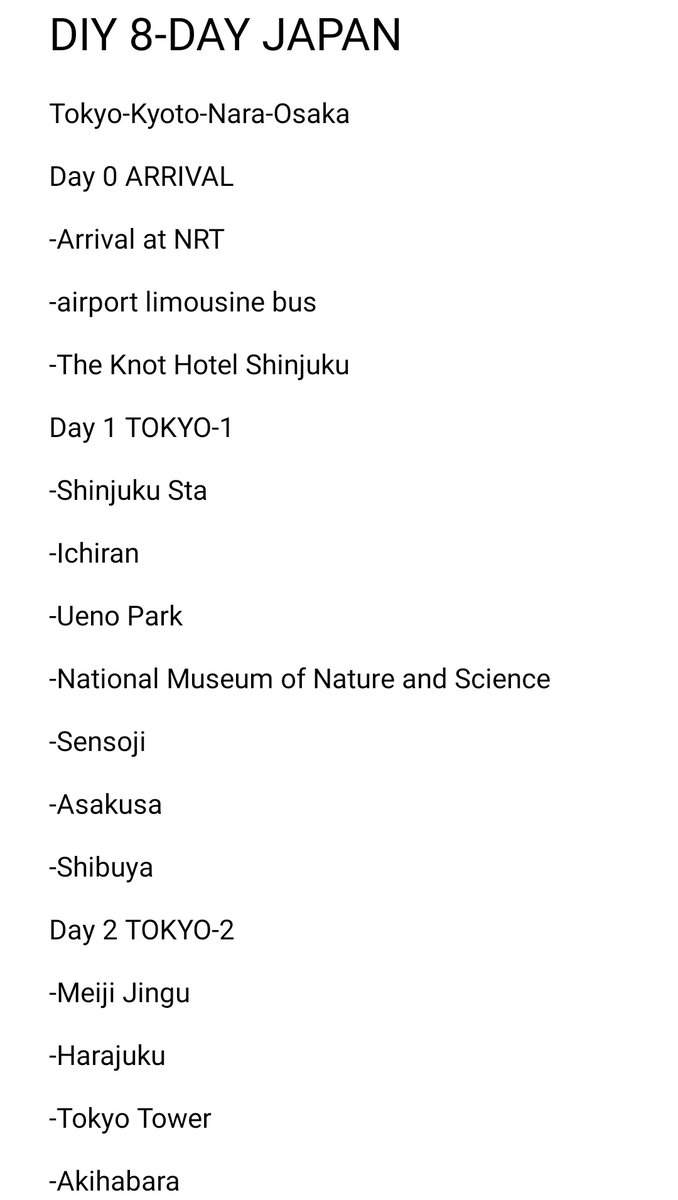 pampamdenise's tweet image. Guys para sa mga nagtatanong:

eto na po ang 8-Day Japan Itinerary natin.

u're welcome po

est budget walang food around 28k walang halo kemikal (flights+hotel+transpo including passes like suica, tokyo subway, osaka amazing+sim card)

ask me how mga cyst hahaha 
#damingtime
