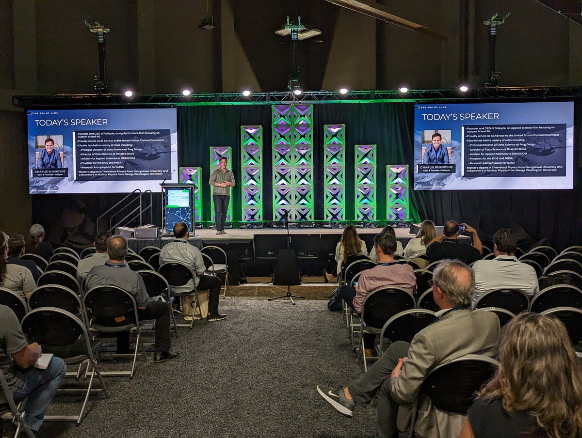 ValkyrieIntel's tweet image. Wrapping up an inspiring week at #AppliedLive, we&apos;re honored to have had the opportunity for our CEO @CharlieBurgoyne to take the headliner stage to speak on the future of LLMs &amp;amp; non-generative AI. If you missed his talk, you can learn more about his topic here:…