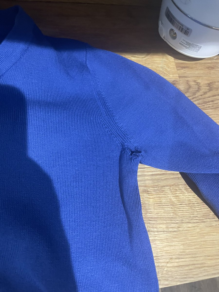 singingPA's tweet photo. @JohnLewisRetail my sons jumper lasted 3 weeks at school before coming away at the seams! He’s hardly worn it! https://t.co/yUdAv0uG52
