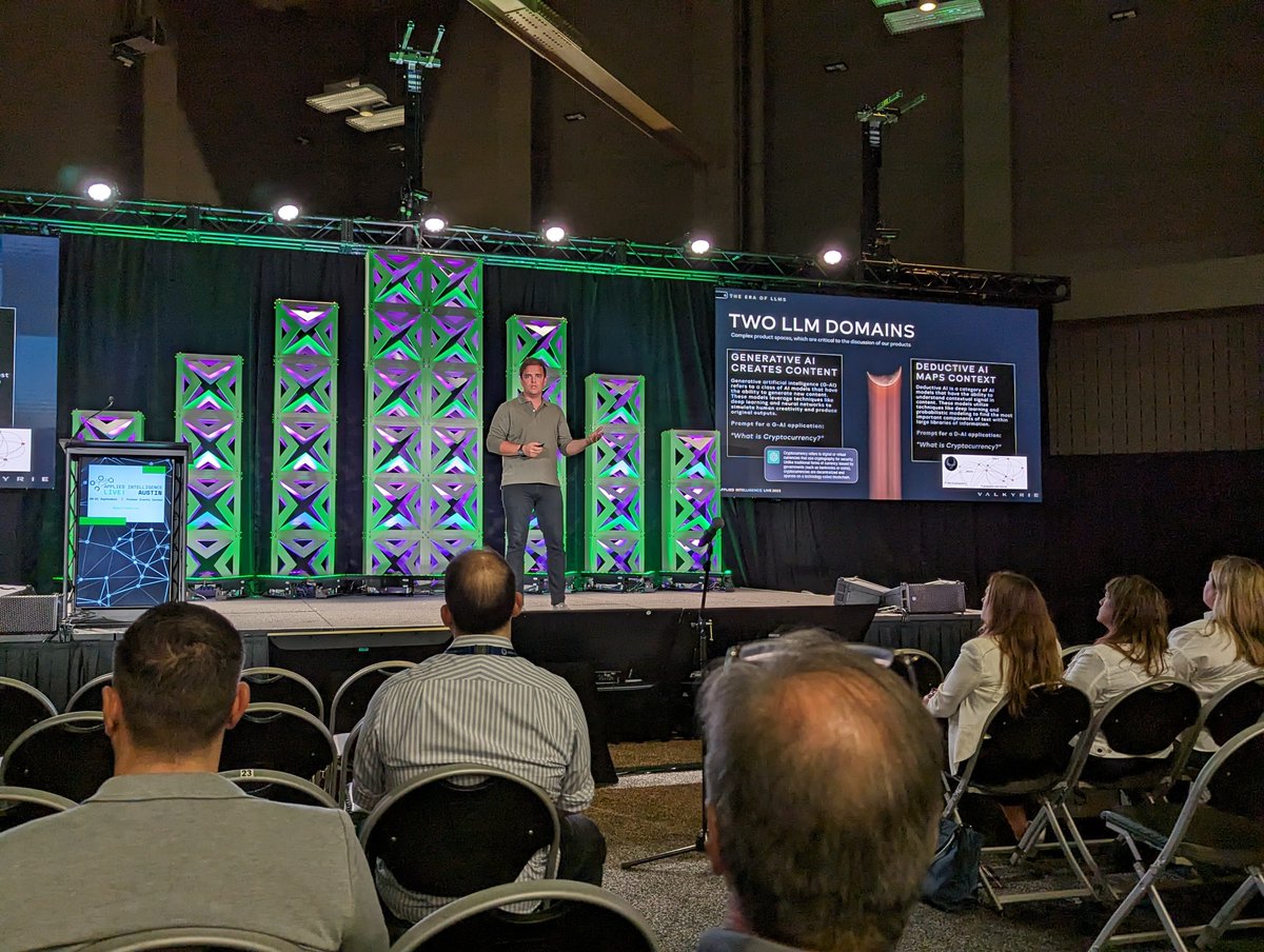 ValkyrieIntel's tweet image. Wrapping up an inspiring week at #AppliedLive, we&apos;re honored to have had the opportunity for our CEO @CharlieBurgoyne to take the headliner stage to speak on the future of LLMs &amp;amp; non-generative AI. If you missed his talk, you can learn more about his topic here:…