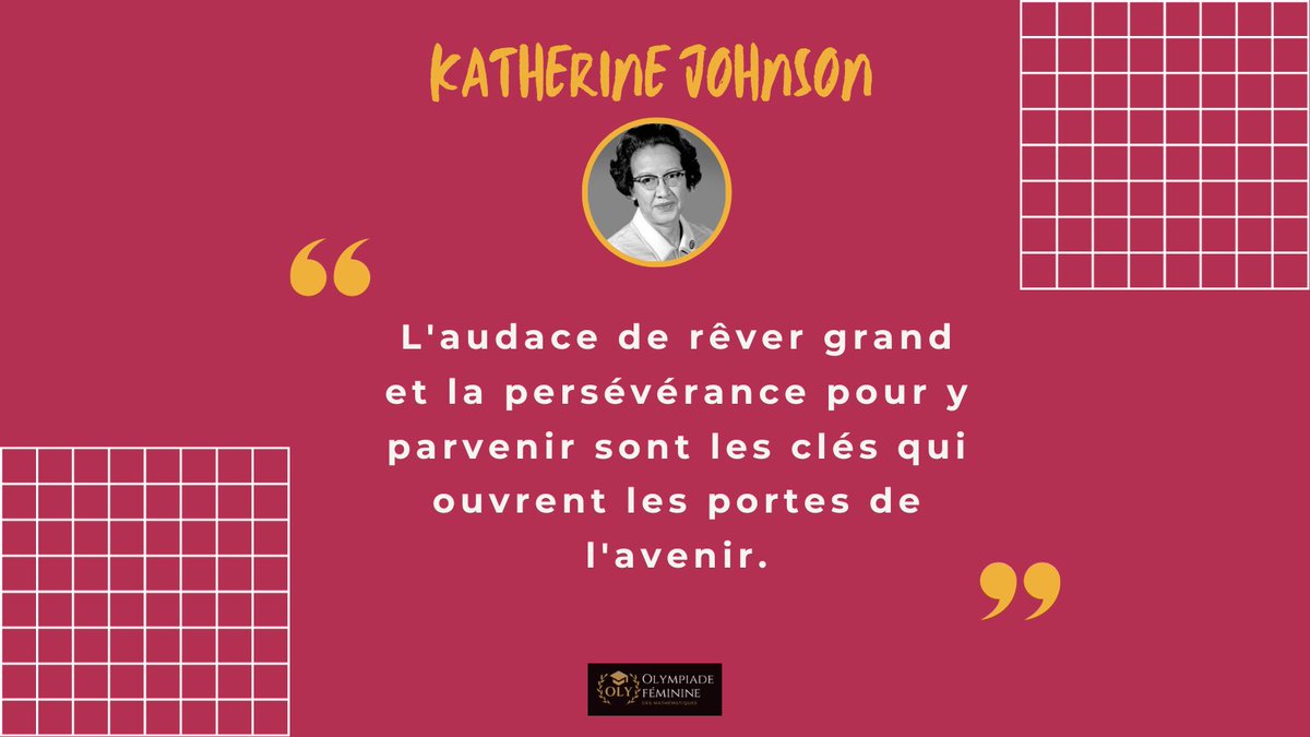 Voici une belle citation de la célèbre Katherine Johnson, une icône des mathématiques, de la physique et de l'ingénierie, qui a brisé les barrières de genre et de race pour contribuer aux débuts de l'exploration spatiale américaine. 🌠👩‍🔬🔭

#katherinejohnson #STEM #womenintech