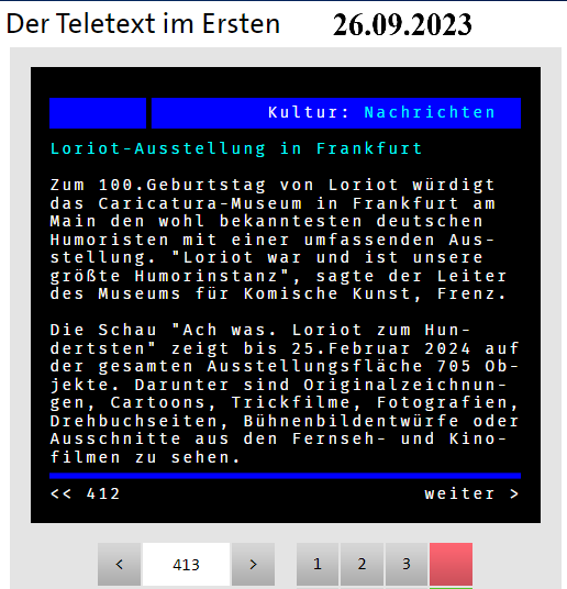 🖼️🐶💯
Das Caricatura-Museum in Frankfurt am Main zeigt bis zum 25. Februar 2024 die Loriot-Ausstellung
"Ach was. Loriot zum Hundertsten"

x.com/caricaturaffm/…
caricatura-museum.de/ausstellungsvo…