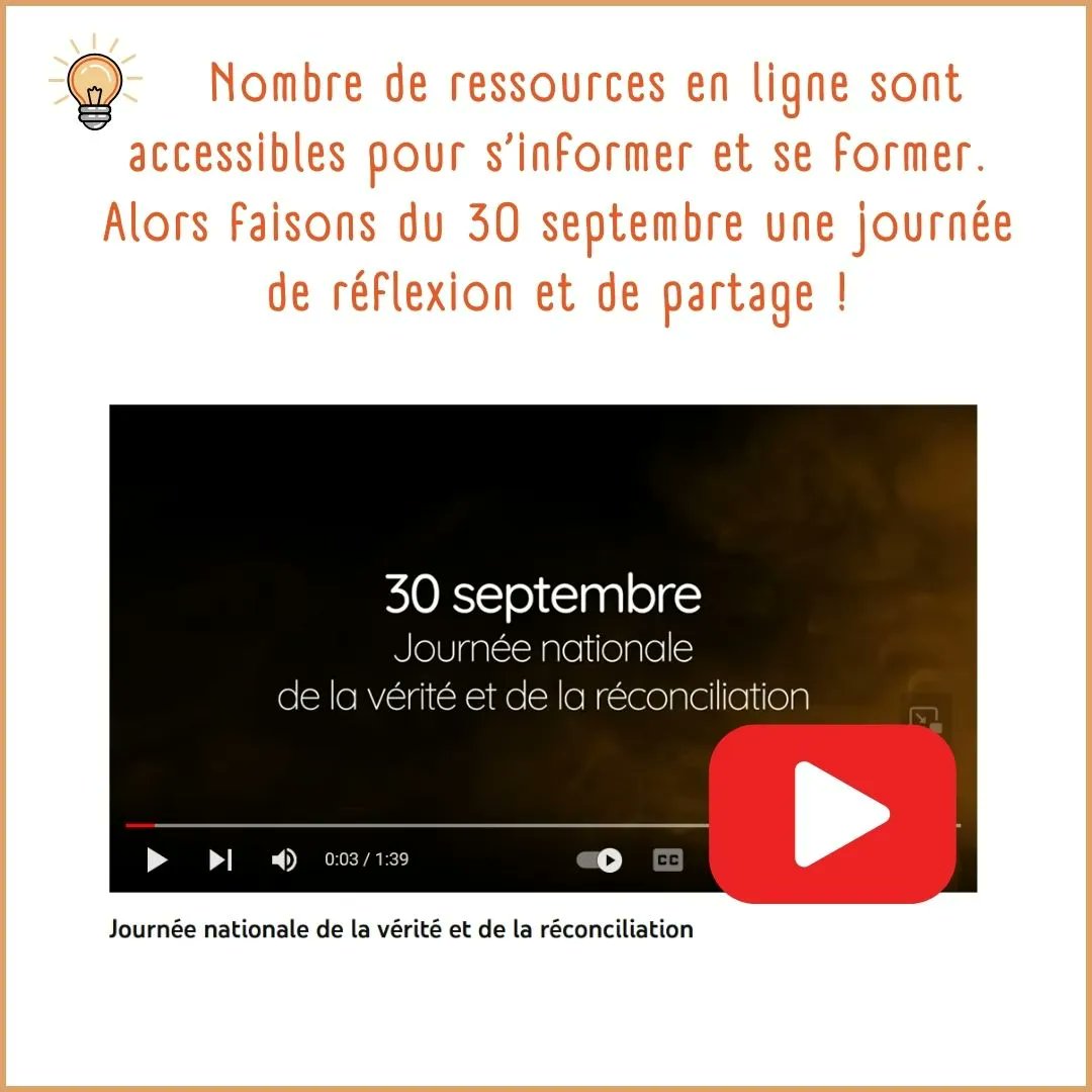 🌿 Le 30 septembre marque la #Journée nationale de la #vérité et de la #réconciliation. 
S’informer, s’engager, être #conscient, porter du #orange pour se souvenir et soutenir plusieurs générations des peuples autochtones.
#NationalDay #Truth #Reconciliation #histoire #relation