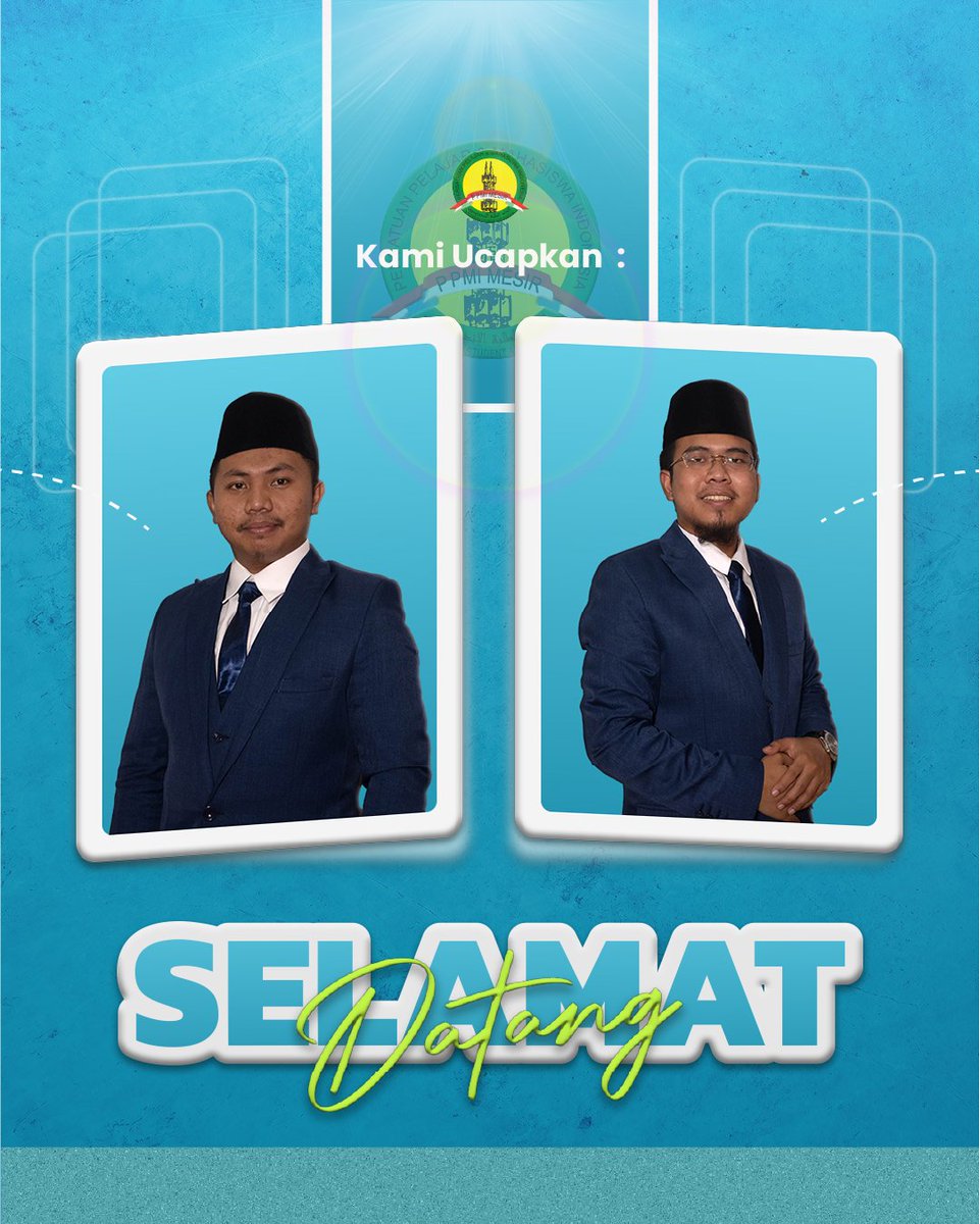 PPMIMESIROFC's tweet photo. Wajah baru, semangat baru ! ✨
Selamat dan sukses atas dilantiknya saudara Rahmat Iqbal sebagai Presiden PPMI Mesir dan saudara Iqbal Ibnu Farhan sebagai Wakil Presiden PPMI Mesir Periode XXIX masa bakti 2023-2024.
Semoga dapat mewujudkan PPMI Mesir menjadi lebih baik ke depannya https://t.co/v85EpGebL2