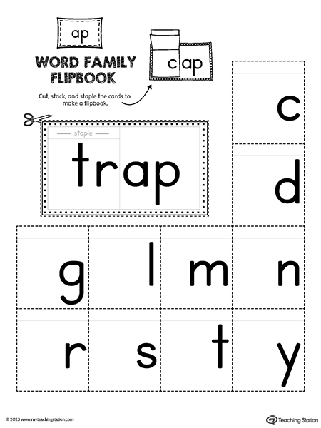 MyTeaching's tweet image. ** FREE ** AP Word Family Flipbook Printable PDF. @MyTeaching myteachingstation.com/kindergarten/w…