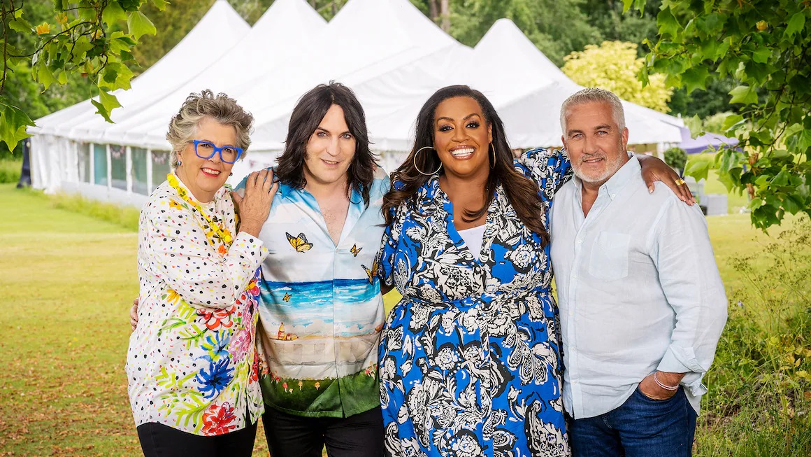 #BakeOff is back with new host @AlisonHammond, as well as @PrueLeith, Paul Hollywood and @NoelFielding11 - and with 12 new contestants, who will be a 'legend in the baking'? A real 'whisk-taker'? It's time to 'bake it til you make it' with #CakeWeek! Tonight at 8pm on @Channel4