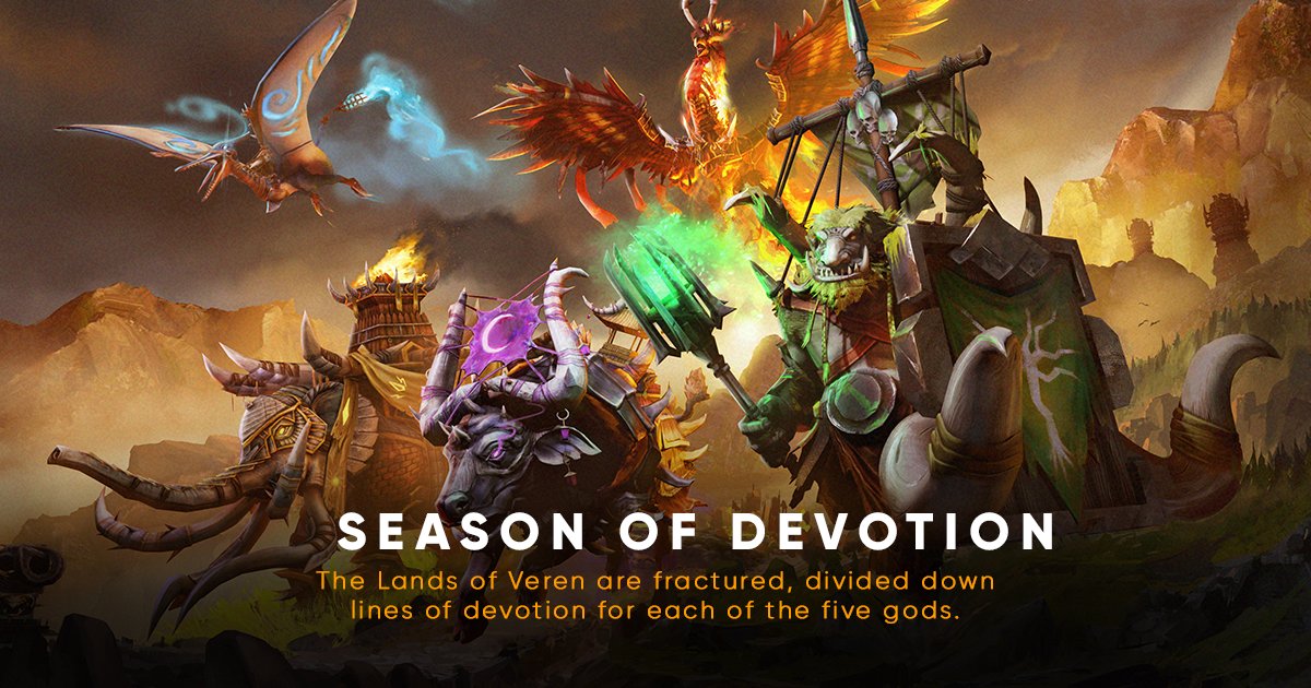 Introducing the Season on Devotion! Show your strength and obtain 5 brand new beasts! Claim them from the brand-new Season Pass feature as well as the Soul Sanctum using Season Scrolls!

Beastmaster! Get in game now and show the gods your might in the Season of Devotion.