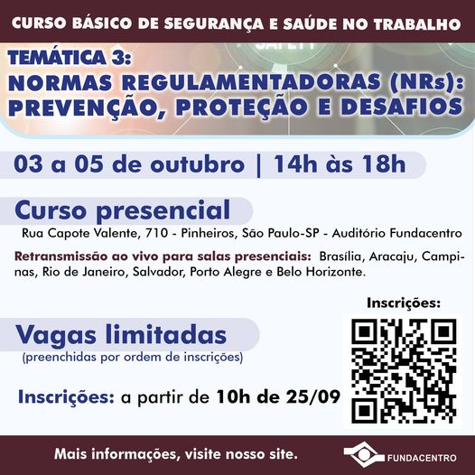 fepesp's tweet image. CURSO É GRATUITO E OCORRE DE 3 A 5 DE OUTUBRO
Leia mais:
fepesp.org.br/noticia/fundac…
#SAÚDEeSEGURANÇA #Professores #LutaSindical #Fepesp #NormasRegulamentadoras