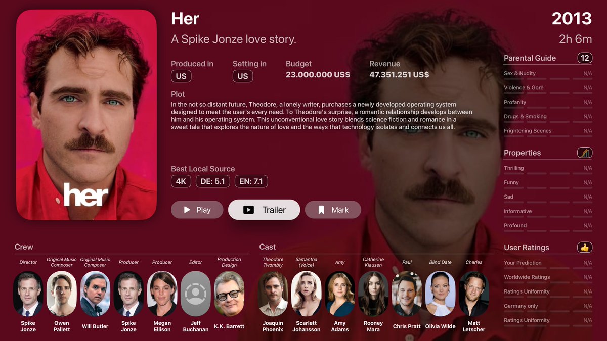 Jeehut's tweet photo. Playing movies or trailers from your local server (2nd part of my app) now works as well. The #movie and #trailer discovery in the server app is complete. ✅💪
Next: Persisting the data with #SwiftData.
#WIP #BuildInPublic #NAPDev #tvOSDev https://t.co/CBDjKG06Qy