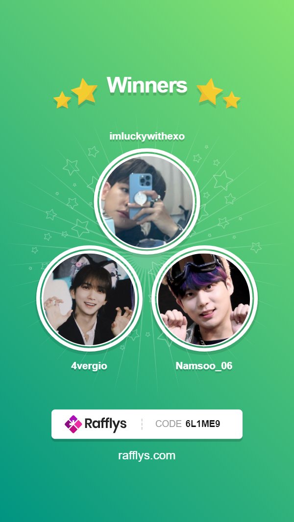— GIVEAWAY ENDED —  
The winners are: 

1. @imluckywithexo
2. @4vergio
3. @Namsoo_06

 Certified by @app_sorteos_ok (Code 6L1ME9)