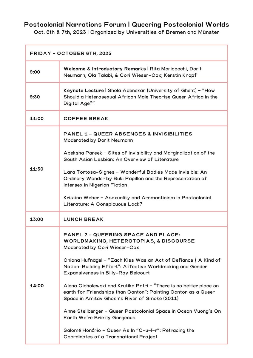 Postcolonial Narrations Forum tweet media