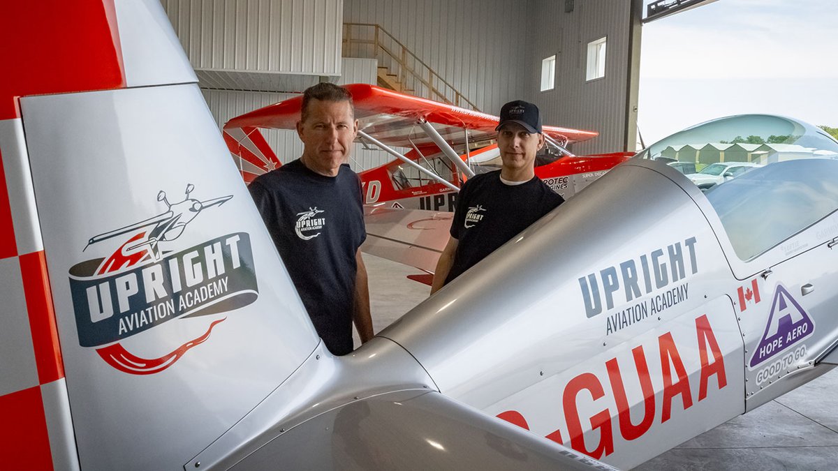 SkiesMag's tweet photo. .@uprightaviation , Ontario’s only #flight school with dedicated aerobatic training, is making general #aviation safer by training #pilots to recognize, avoid, and recover from every in-flight upset or flight envelope excursion

Full story here- https://t.co/6bToJKvpCA https://t.co/hKg6lK8PlE