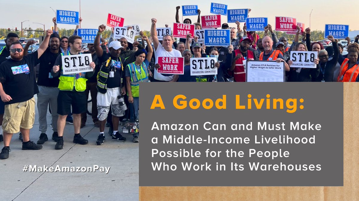 New data suggests Amazon's pay is inadequate compared to other warehouse employers.

New report also finds pay is insufficient for Amazon warehouse workers to approach even average earnings in the counties where they work. Read more: bit.ly/AGoodLiving #MakeAmazonPay