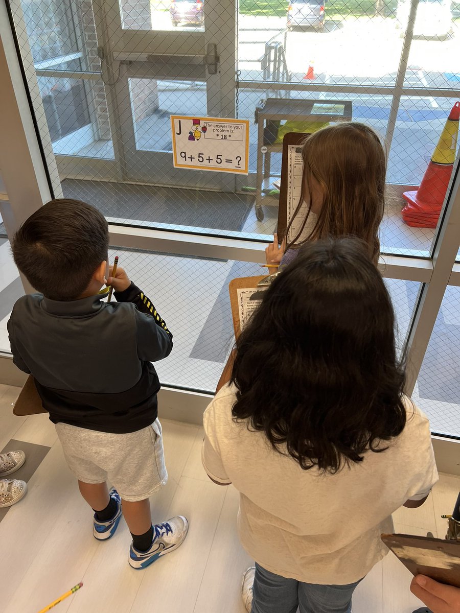 mfowlerr24's tweet photo. Learning how to add with 3 addends is fun when you get to have a scavenger hunt around the school! 
#firstgradefun
#RISDBelieves 
#RISDweareone
#GrowAtYale
@yaleroadrunners https://t.co/pHJmczFFcW