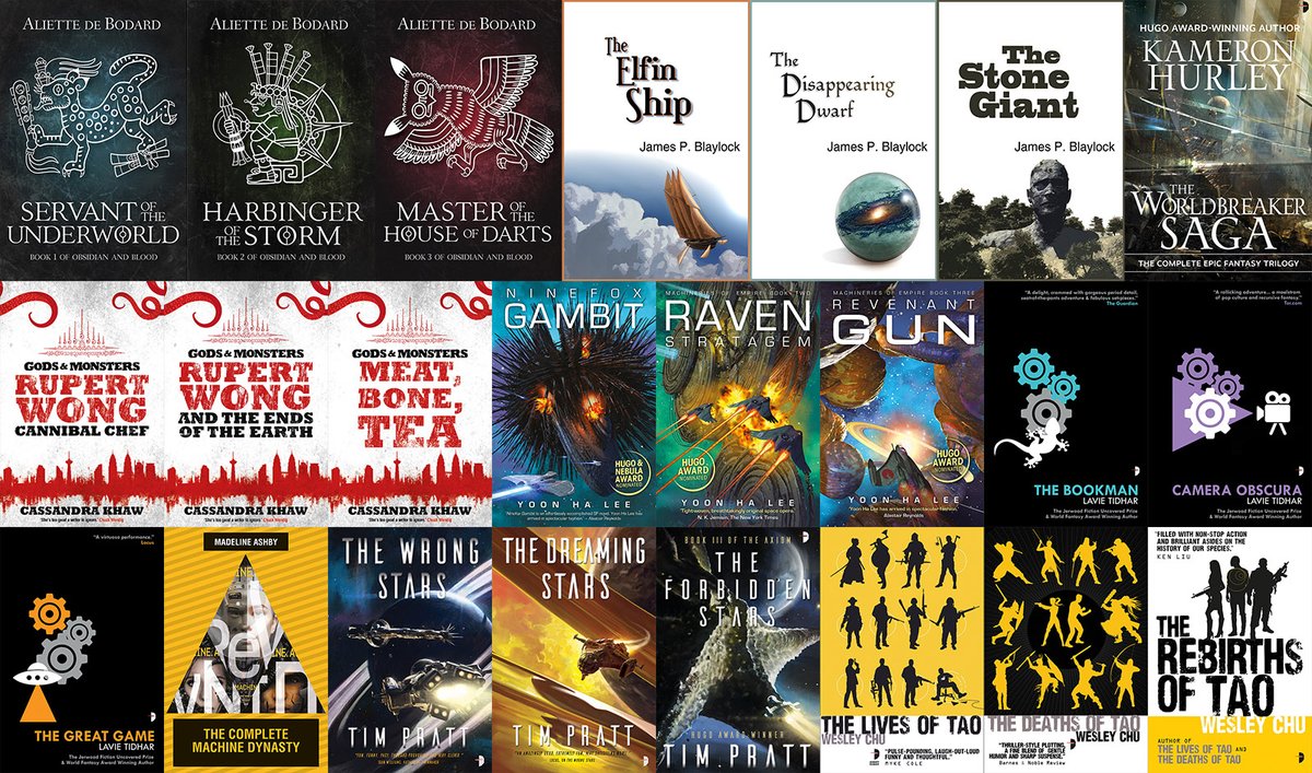 Only TWO DAYS LEFT to get this MEGA BARGAIN! storybundle.com/trilogies 9 complete trilogies from @aliettedb James Blaylock @KameronHurley @casskhaw @deuceofgears @MadelineAshby @timpratt @wes_chu +supporting @locusmag! RTs appreciated!