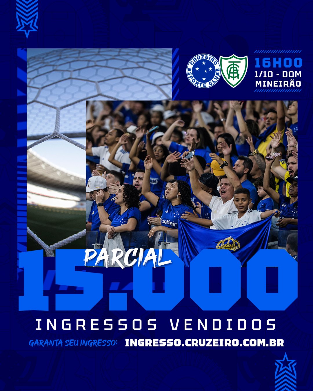 Cruzeiro Esporte Clube - Bom dia, Nação Azul! 🔵⚪🦊 #AMANHÃTEMCRUZEIRO e o  Mineirão será todo POPULAR mais uma vez! Os ingressos para a partida entre #Cruzeiro  x Vasco, continuam à venda hoje