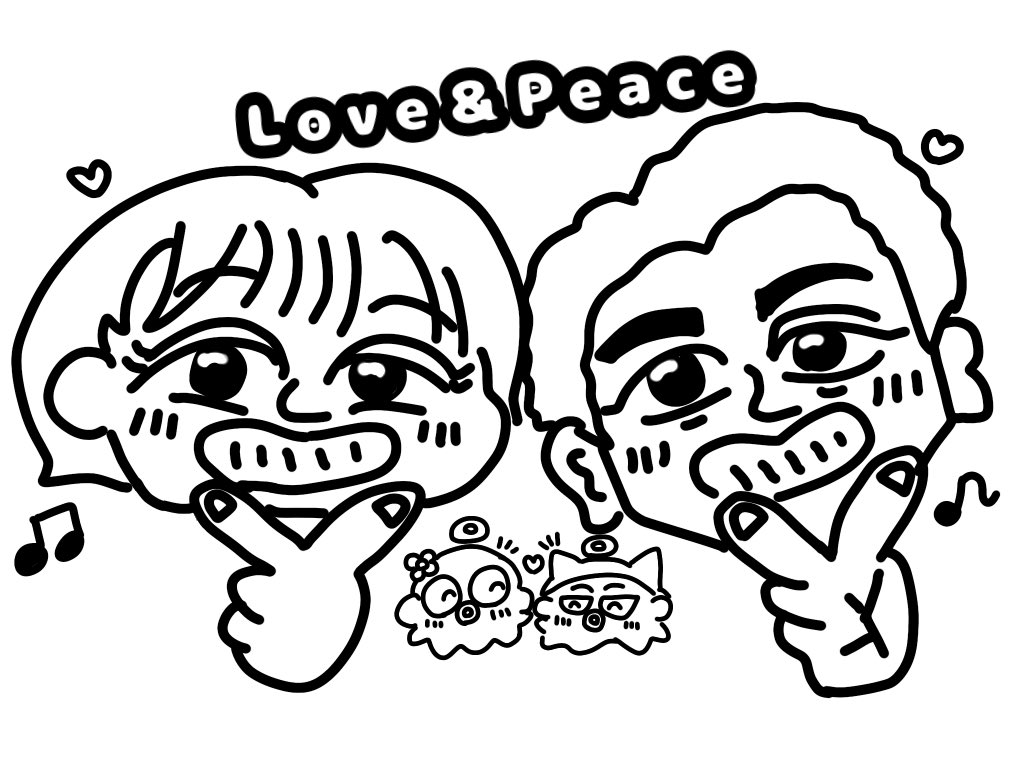 hangyodon_1030's tweet photo. 「Love&Peace」💙&✌️
#いらすと #オリジナルキャラクター
#にょんまる #りょんまる https://t.co/iFlDVjoWGp
