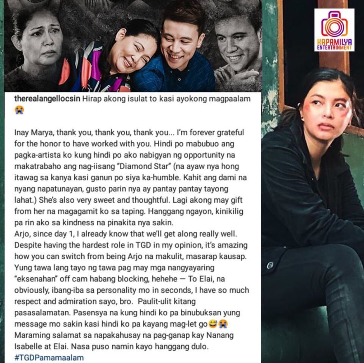 maryjhoanaaa's tweet photo. This IG story of Alexa Ilacad reminded me of Angel Locsin’s post nung namaalam ang character ni Inay sa The General’s Daughter. I really admire younger actors/superstars who appreciate and respect Inay Maricel Soriano. With this, lalo akong napasaludo kay Alexa. Salamat Lex! 💖🙌 https://t.co/ZKiOIu3gkq