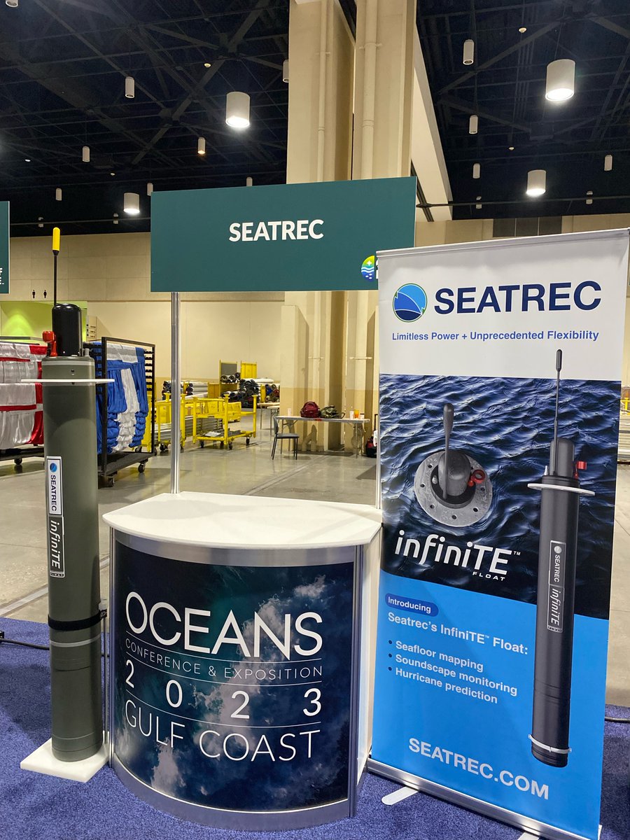 SeatrecInc's tweet photo. 🌊OCEANS 2023 Gulf Coast has kicked off! 

Don't miss out!  Come visit @SeatrecInc at Booth #329 and learn more about our #infiniTEfloat! 

#OCEANS2023 https://t.co/3FPrvYgRdl