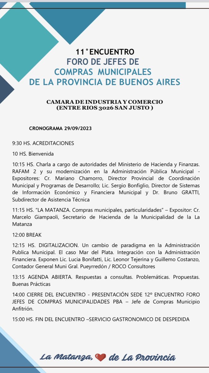 Encuentro del Foro de Jefes de Compras Municipales PBA