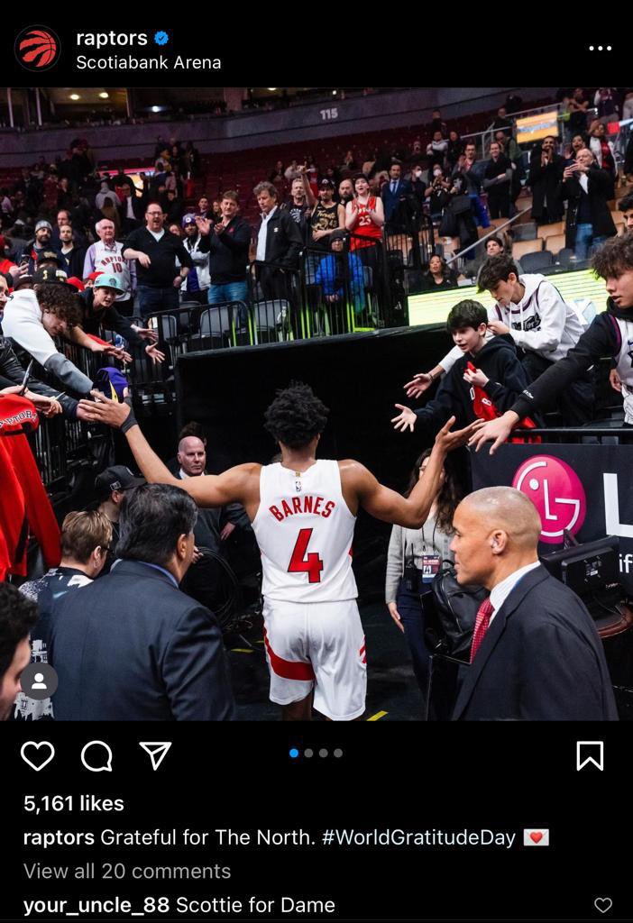 Scottie Barnes says goodbye to Toronto on his Instagram 👀

(Via <a href="/ScottBarnes561/">Scott Barnes</a> IG)