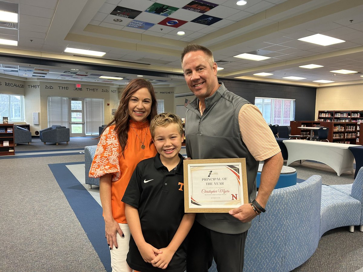 NWHigh's tweet photo. We are honored to have Mr. Myers as Cabarrus County Schools Principal of the Year. It is well-deserved and Trojan Nation is very thankful for his leadership! Congratulations Mr. Myers. @CabCoSchools 👏👏👏🧡🖤🧡 https://t.co/JbrIUbDQX4