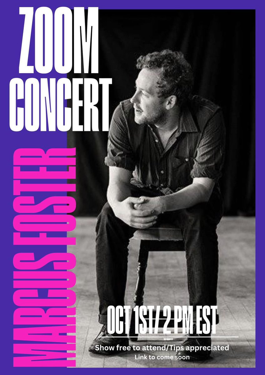 MarcusFoster1's tweet photo. Hey Folks! 
On October 1st at 2pm EST. I will be doing a free online Marcus Foster acoustic show. There will be some great prizes too, unreleased demos/photos songs I'll be taking requests too. Please share, I'll provide the link to anyone who wants it in the comments. Xx https://t.co/j4O0UiFGzU