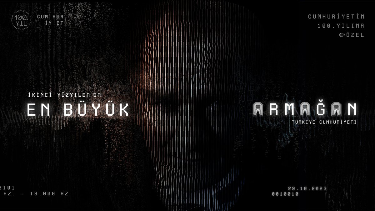 İkinci yüzyılımıza girerken ilk günkü heyecan, coşku ve umut bizimle olsun. Türkiye Cumhuriyeti'mizin kurucusu Ulu Önder Gazi Mustafa Kemal Atatürk'ün yapay zekayla üretilmiş sesiyle; bildiğimiz ama daha önce kendi sesinden hiç duyamadığımız sözleri hepimize armağan olsun.