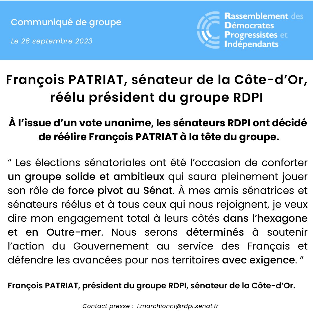Sénateurs RDPI tweet media