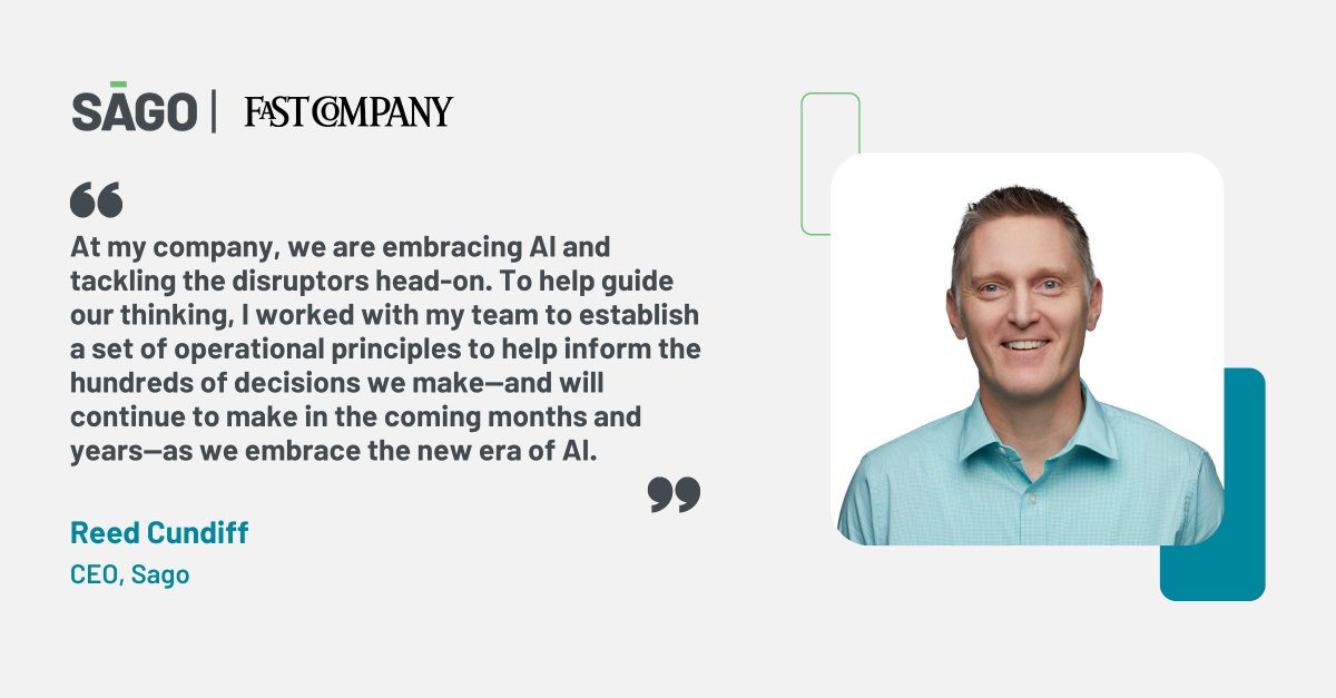 sagomrx's tweet photo. Want to lead transformative change in the age of AI? Discover the 5 core guiding principles shared by Sago President Reed Cundiff in his latest article with Fast Company. Don't get left behind—ready to evolve? https://t.co/aGAIxHEFnb

#ArtificialIntelligence #LeadershipInAI https://t.co/9vKgSKPJkM