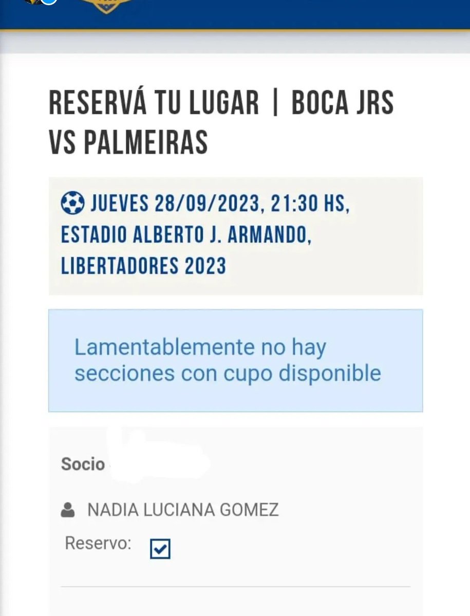 lucky_naa's tweet photo. @JuanMLanieri @la12tuittera @La12twitera @BocaJrsOficial @sociosbocajrs @SoloBoca Hay q transar con las filiales para podes sacar. Me tiro 3 mim y no me dio opción de nada. Como se entiende https://t.co/2nOaTgb9Fx