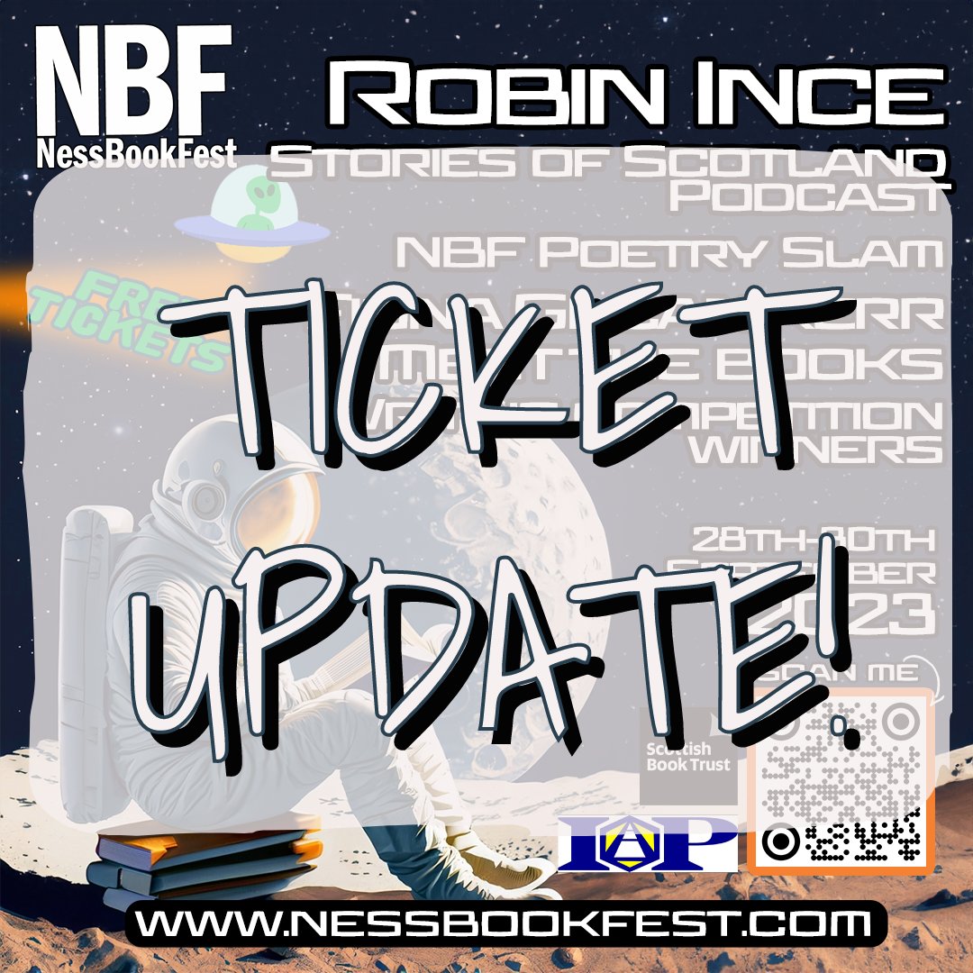 Just 48 hours to go until our first event and tickets to NBF23 are going fast with a couple of events now SOLD OUT! 😲

Get your FREE TICKETS now before they all go 
nessbookfest.com 
#nbf23 #scottishbookfestival #Invernessevents
