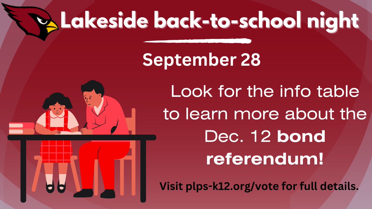 LakesideMiddle8's tweet photo. Attention Lakeside parents! This year you can not only get a sneak peek at what your children will be learning during back-to-school nights, but you can get info from the Board about this December’s bond vote. See you there! https://t.co/wgyE559sLQ https://t.co/aSJC7o7bgZ