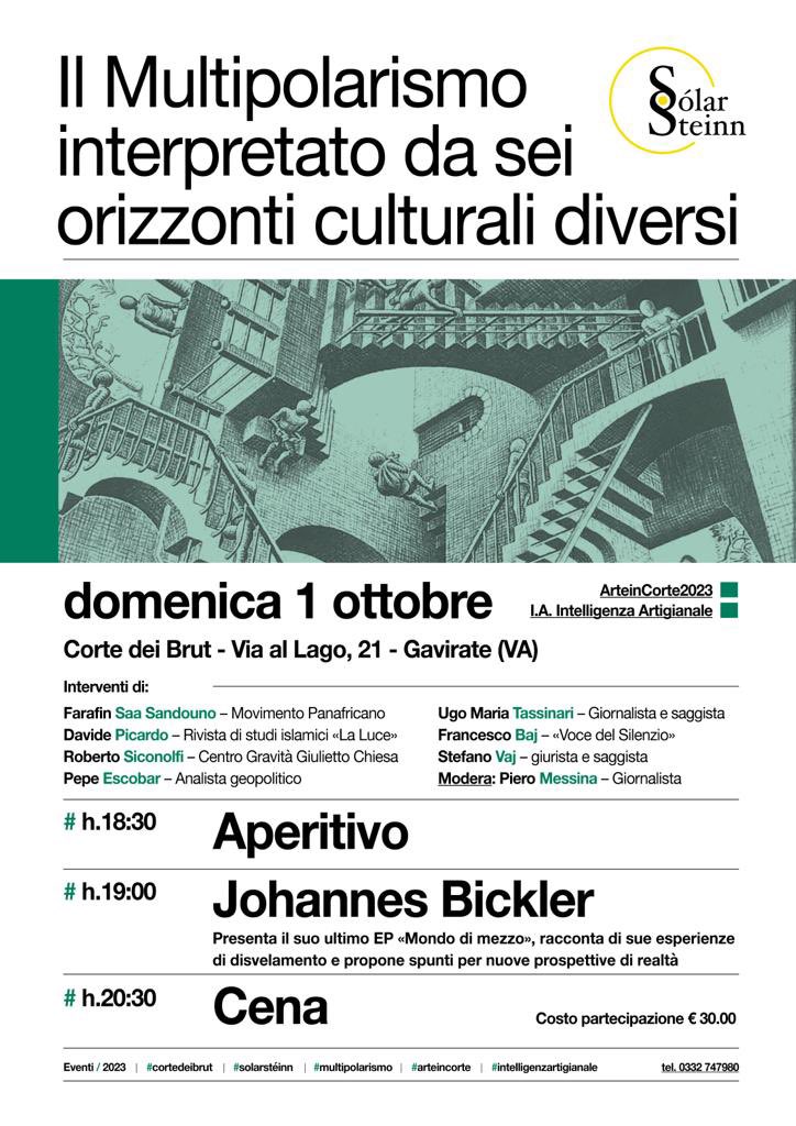 🌍 𝕀𝕝 𝕄𝕦𝕝𝕥𝕚𝕡𝕠𝕝𝕒𝕣𝕚𝕤𝕞𝕠 𝕚𝕟𝕥𝕖𝕣𝕡𝕣𝕖𝕥𝕒𝕥𝕠 𝕕𝕒 𝕤𝕖𝕚 𝕠𝕣𝕚𝕫𝕫𝕠𝕟𝕥𝕚 𝕔𝕦𝕝𝕥𝕦𝕣𝕒𝕝𝕚 𝕕𝕚𝕧𝕖𝕣𝕤𝕚 

🗓 Domenica 1 Ottobre 2023
📍 Corte dei Brut (Via al lago 21 Gavirate- Va)

Vi aspettiamo 

#mondomultipolare
