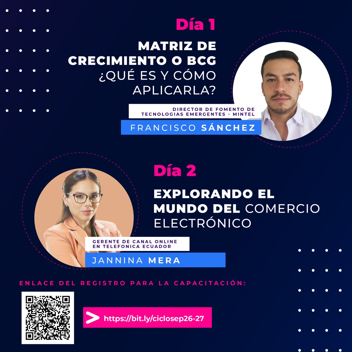 Pde_VirgnFatima's tweet photo. ✅Te invitamos este 2️⃣6️⃣ y 2️⃣7️⃣ de septiembre para conocer la proyección de rentabilidad y el comercio electrónico.
Juntos, aprenderemos las claves para el éxito empresarial en la era digital.
▶️ Inscríbete en el siguiente enlace 📌https://t.co/3CT9SFbAnq https://t.co/XGtQqOWadu