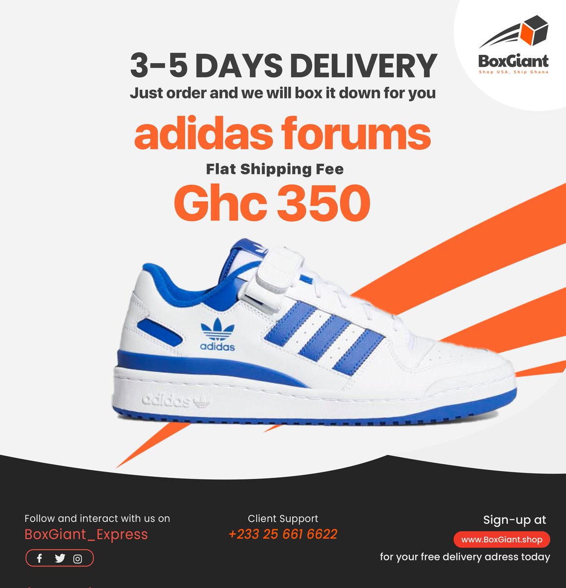 BoXGiantExpress's tweet photo. Do not miss out on getting the best sneakers brought straight to you from the US.  For GHC 350 receive it in just 3-5 days. https://t.co/9IicbPi8ZV