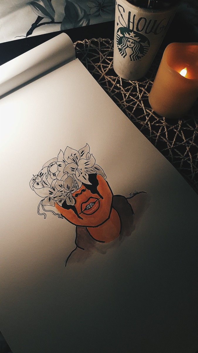 رسمة رسمتها عن الإكتئاب قبل سبع سنوات معنى اللوحه (الاكتئاب موت بطيء )