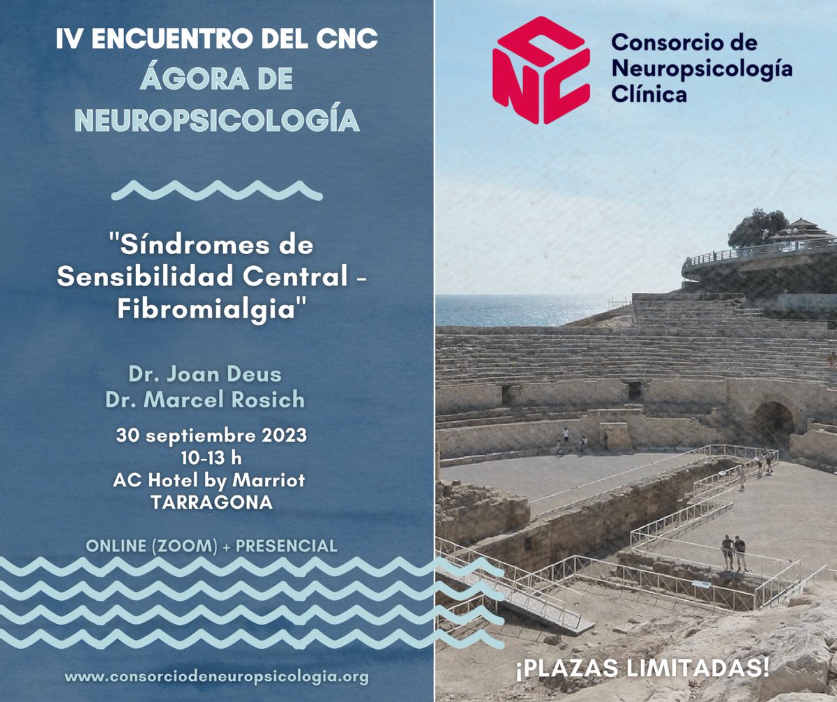 ¡Hola! Nos vemos el 30 de septiembre en Tarragona en el IV Encuentro del <a href="/CNPSClinica/">Sociedad Española de Neuropsicología (SENe-CNC)</a>  sobre Neuropsicología. Tenéis toda la info en: consorciodeneuropsicologia.org/iv-encuentro-d… 
Los alumnos de <a href="/UNIRuniversidad/">Universidad Internacional de La Rioja (UNIR)</a> tienen precios muy reducidos. 
Inscríbete en: forms.gle/MFKqDmNha3wrMT…
