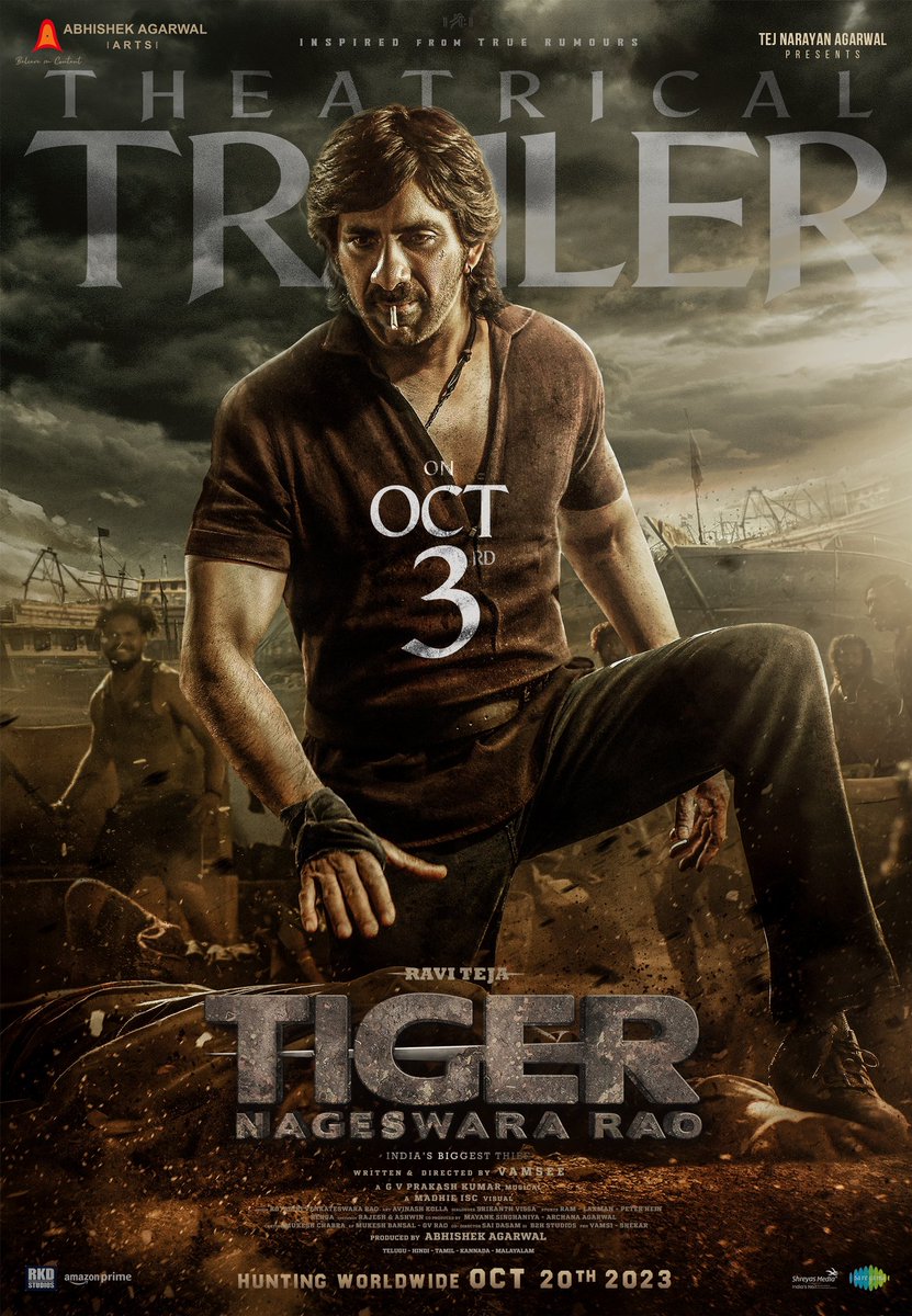 Anuderp1's tweet photo. 𝗧𝗛𝗘 𝗙𝗘𝗥𝗢𝗖𝗜𝗢𝗨𝗦 𝗧𝗜𝗚𝗘𝗥 𝗪𝗜𝗟𝗟 𝗕𝗘 𝗨𝗡𝗟𝗘𝗔𝗦𝗛𝗘𝗗 🔥

#TigerNageswaraRao 🥷 TRAILER OUT ON OCTOBER 3rd 💥💥

Grand release worldwide on October 20th ❤️‍🔥🔥🔥🔥🔥🔥🔥🔥🔥🔥🔥

@RaviTeja_offl @DirVamsee  @AAArtsOfficial @NupurSanon @gaya3bh https://t.co/aJRzUmaaXo