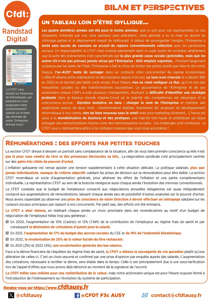 cfdtausy's tweet photo. 🍊Consultez la profession de foi de la section syndicale CFDT dans le cadre des élections professionnelles au CSE 2023-2027 ! https://t.co/0ViosCjRj1