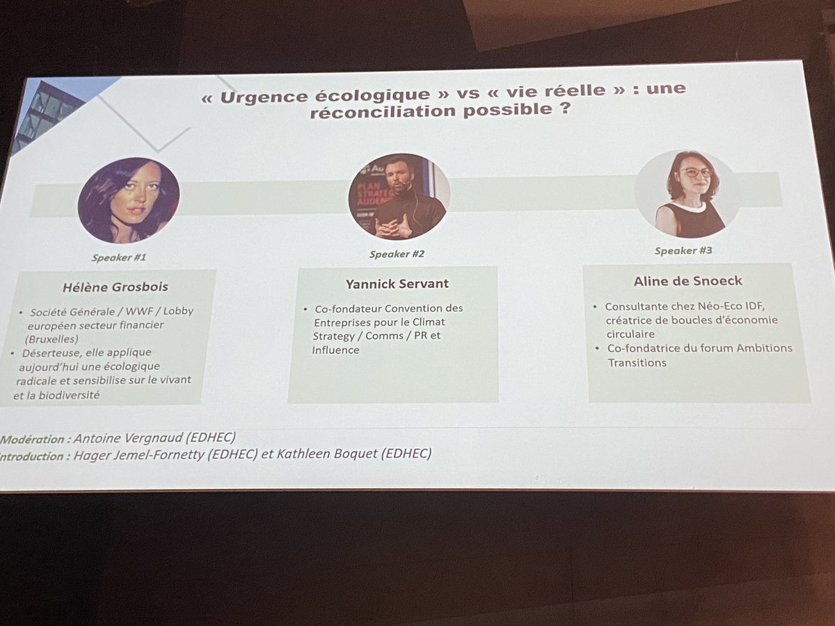 HagerJF's tweet photo. En direct de la table ronde « Urgence écologique » vs « Vie réelle » : une réconciliation possible ? » prévue dans le cadre du cours « Limites Planétaires » de l’année Pré-Master @EDHEC_BSchool 
Tout lien avec l’actualité n’est pas fortuit 😊 https://t.co/GalzC02F09