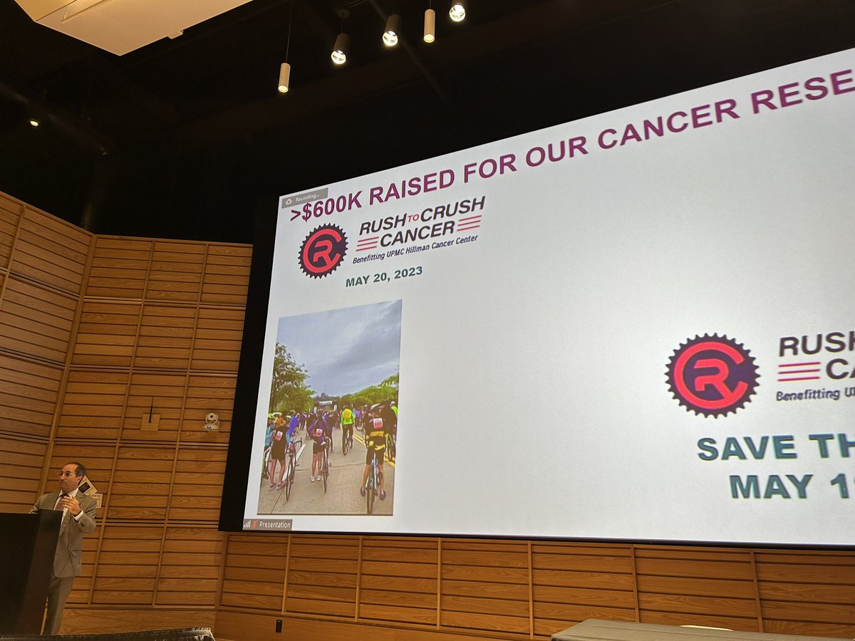 jasonlukemd's tweet photo. 2023 Annual Scientific Retreat @UPMCHillmanCC off to the races w inspiring intro from @RobertFerrisMD! Great science &amp; clinical research on-going here in #Pittsburgh. Major focus on collaboration, team science, diversity &amp; making an impact! Hope all support thru #RushtoCrush! https://t.co/wqVeAs7Szs
