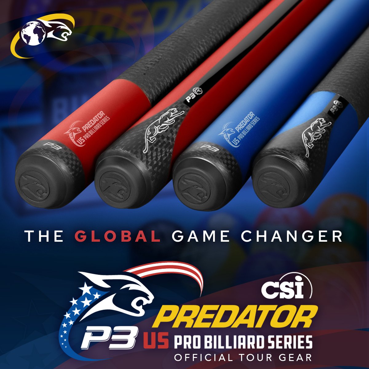 PredatorCues's tweet photo. In partnership with CueSports International and @PBilliardSeries, weโve harnessed pure victory into these official P3 US Pro Billiard Series cues.
Claim your rank among champions: https://t.co/nb2bNxcpRY
#PredatorP3 #CueSports #PredatorCues https://t.co/DTUMMlvarq