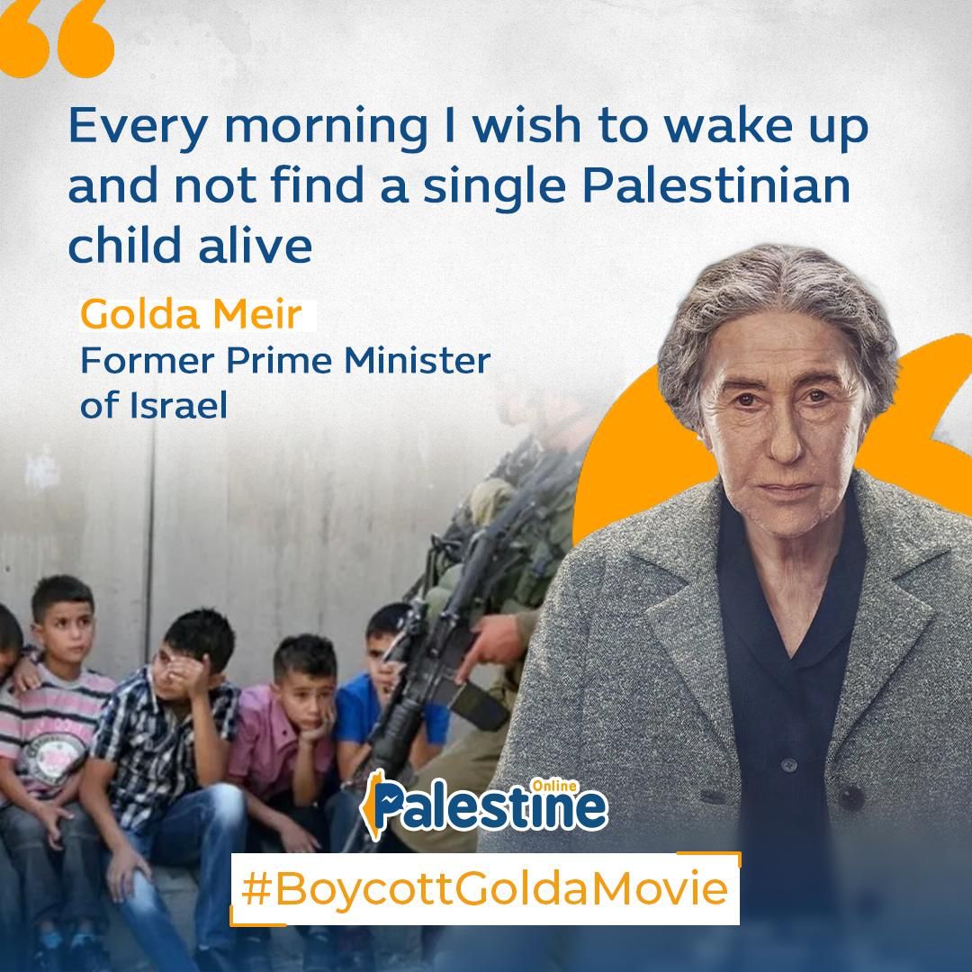 The Golda movie overlooks millions of Palestinians subjected to discrimination and forced displacement during her time as Israeli prime minister.

#BoycottGoldaMovie