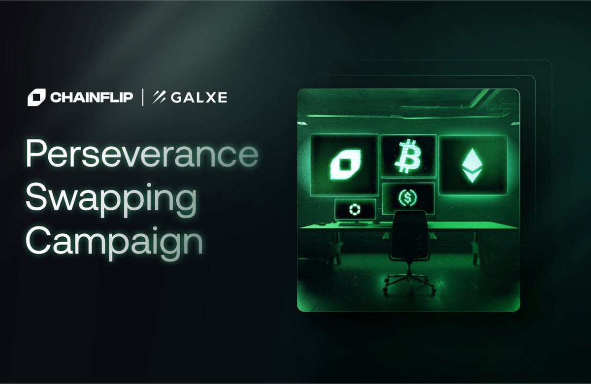 ⛓️Introducing Chainflip Perseverance Swaps: A fully interactive experience of our swapping flow, available on @galxe.

Experience the complete product preview before the anticipated release.
Swap native assets like $ETH to #bitcoin &amp; more on testnet now.

galxe.com/ChainflipLabs/…