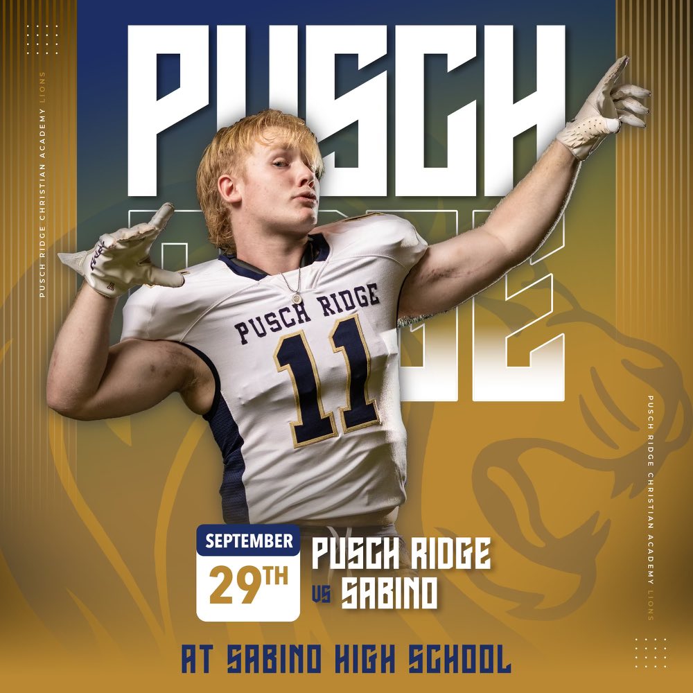 🚨 This Friday September 29th <a href="/7pm/">Huong Le</a> at Sabino High School your 2023 PRCA Lions battle the Sabercats of <a href="/SabinoFootball1/">Sabino Football</a> for the top spot in the 3A South! Come out and support your Lions! 🚨 #ForHim #Believe